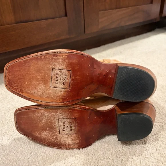 EUC Cleo + Wolf Ivy Western Boots  Leather Womens Size 7B In Tan Msrp $230 - Picture 7 of 10